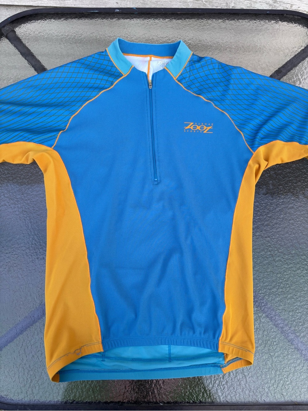 Zoot Blue and Yellow Short Sleeve Cycling Jersey